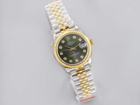 ロレックス女性 高品質31mm石英電池式腕時計