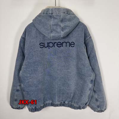 2024年12月19日秋冬高級品新作 SUPREME  Faux Shearling Lined Bomber Jacket ラムの綿毛アウターデニムのアウター 61工場