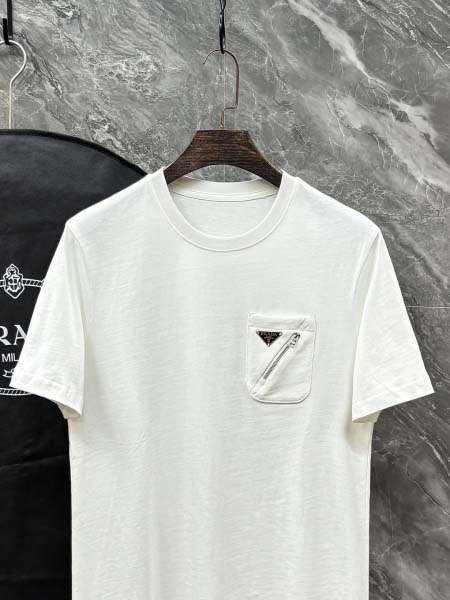 2025年7月2日入荷新作Prada半袖Tシャツ 高级品超厳選★入手困難/誕生日プレゼント/MF工場
