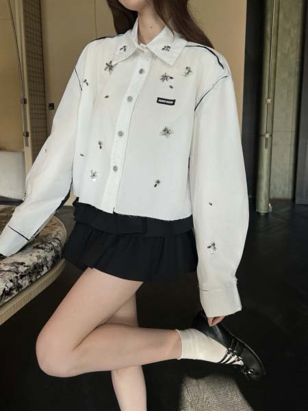 2026年3月6日入荷早春新作 Miumiuシャツファッション/誕生日プレゼント/贈り物 can工場