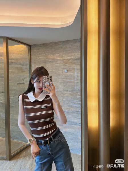 2026年3月6日入荷早春新作Miumiuニット半袖女性用ファッション/誕生日プレゼント/贈り物 can工場