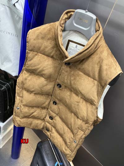 2024年原版復刻秋冬 Brunello Cucinelli 本革 ダウンジャケット ベスト   ku工場