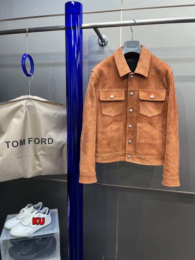 2024年原版復刻秋冬  TOM FORD  本革 ジャケッ...