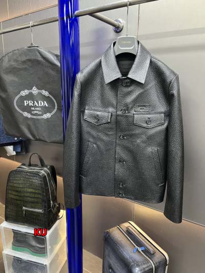 2024年原版復刻秋冬PRADA  本革 ジャケットアウター...