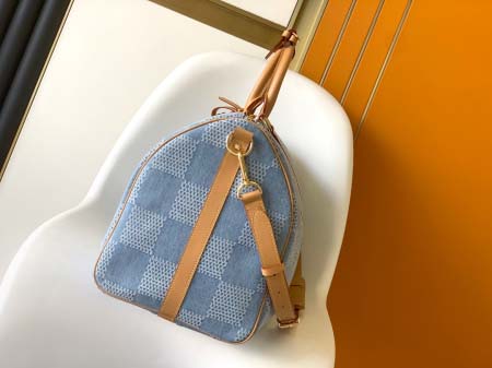 2025年12月9日入荷Louis Vuitton バッグN40739 Keepall Bandoulière 50 Damier Denim 3D 50.0 x 29.0 x 23.0 高品質新作/誕生日プレゼント/ZC工場