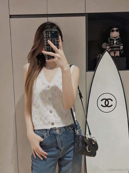 2026年3月6日入荷早春新作Chanelニット半袖女性用フ...